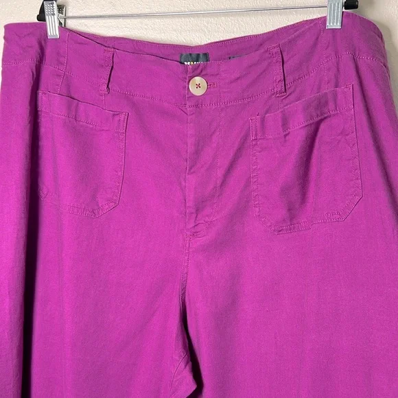 MAEVE ANTHROPOLOGIE The Colette Linen Pants Cropped High Rise Wide Leg Plus 22W - Picture 6 of 17